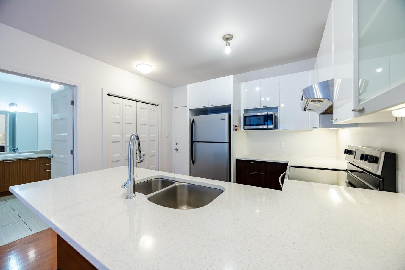 Cuisine - 203-440 Rue De La Gauchetière E., Montréal (Ville-Marie), QC - Indoor Photo Showing Kitchen With Double Sink With Upgraded Kitchen