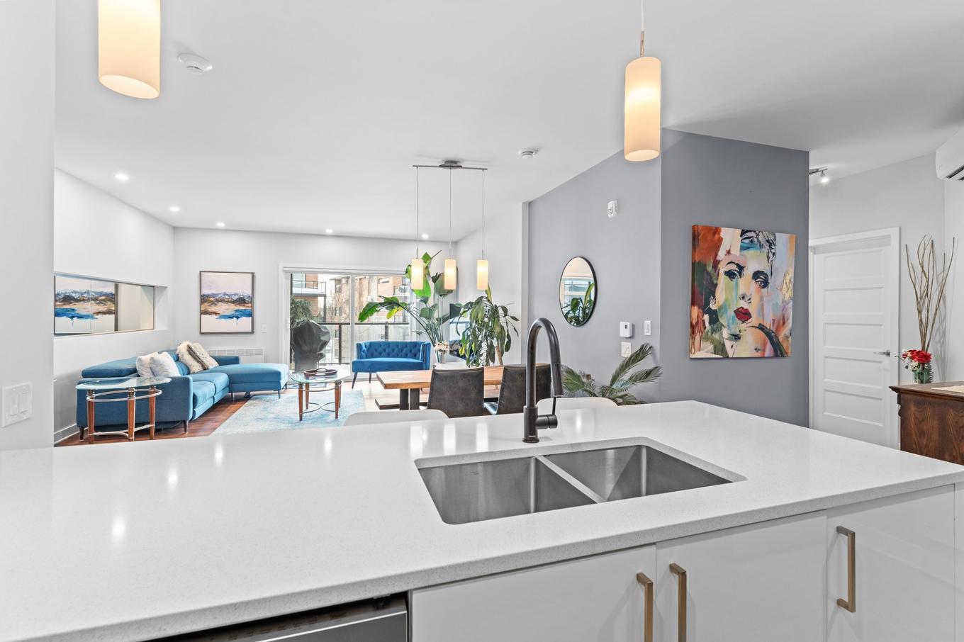 Vue d'ensemble - 411-17905 Rue Du Grand-Prix, Mirabel, QC - Indoor Photo Showing Kitchen With Double Sink