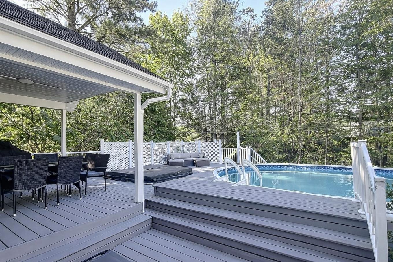 Cour - 945 Place Du Repos, Mont-Tremblant, QC - Outdoor With Above Ground Pool With Deck Patio Veranda
