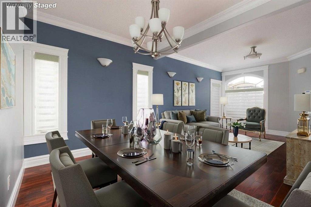 formal dining virtually staged - 145 Fireweed Crescent, Fort Mcmurray, AB - Indoor Photo Showing Dining Room