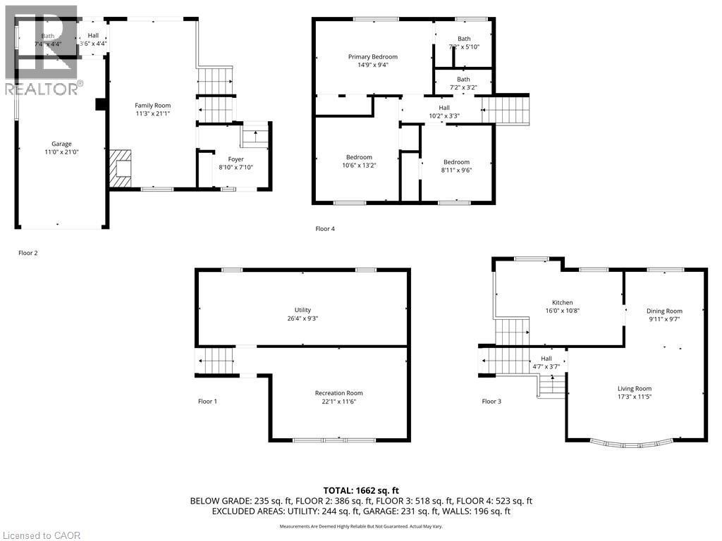 View of room layout, basement rec -room is being used as a primary bedroom - 348 Sydenham Road, Dundas, ON - Other
