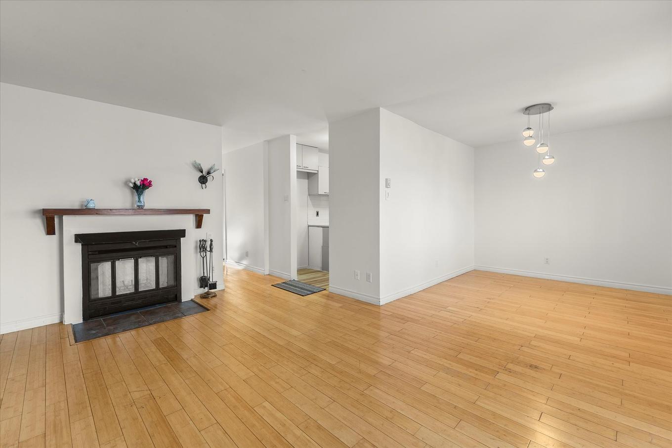 Living room - 301-645 Place Chomedey, Laval (Chomedey), QC - Indoor With Fireplace