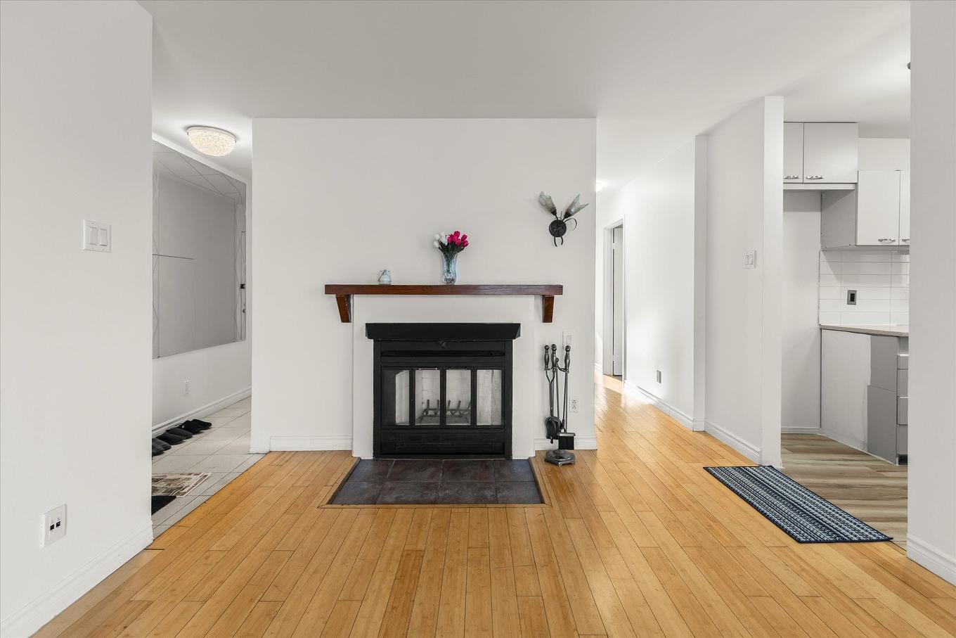 Living room - 301-645 Place Chomedey, Laval (Chomedey), QC - Indoor Photo Showing Living Room With Fireplace