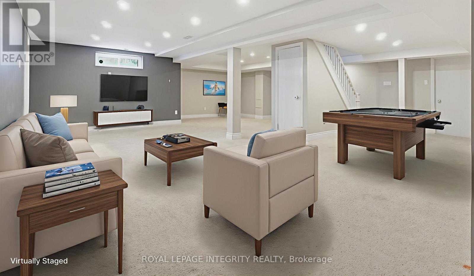 Basement Virtually Staged - 1055 Plante Drive, Ottawa, ON - Indoor Photo Showing Other Room