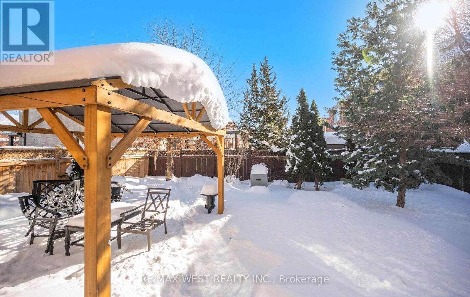 Winter Back Yard - 3374 Artesian Drive, Mississauga, ON - Outdoor