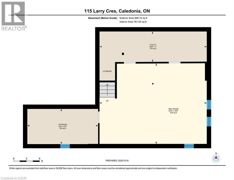 View of basement level Floor Plan. - 115 Larry Crescent, Caledonia, ON - Other