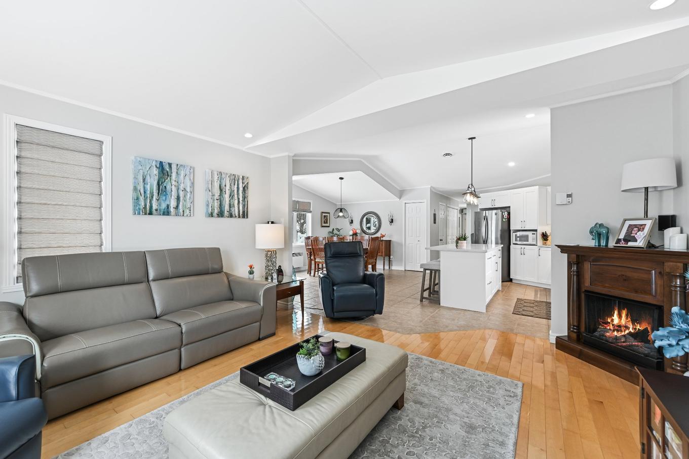 Salon - 2 Rue Des Pinsons, Venise-En-Québec, QC - Indoor Photo Showing Living Room With Fireplace