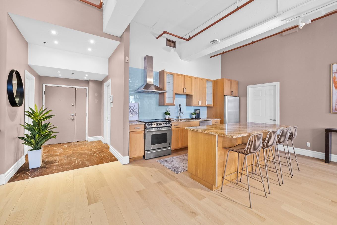 Cuisine - 227-2801 Rue Du Centre, Montréal (Le Sud-Ouest), QC - Indoor Photo Showing Kitchen With Upgraded Kitchen