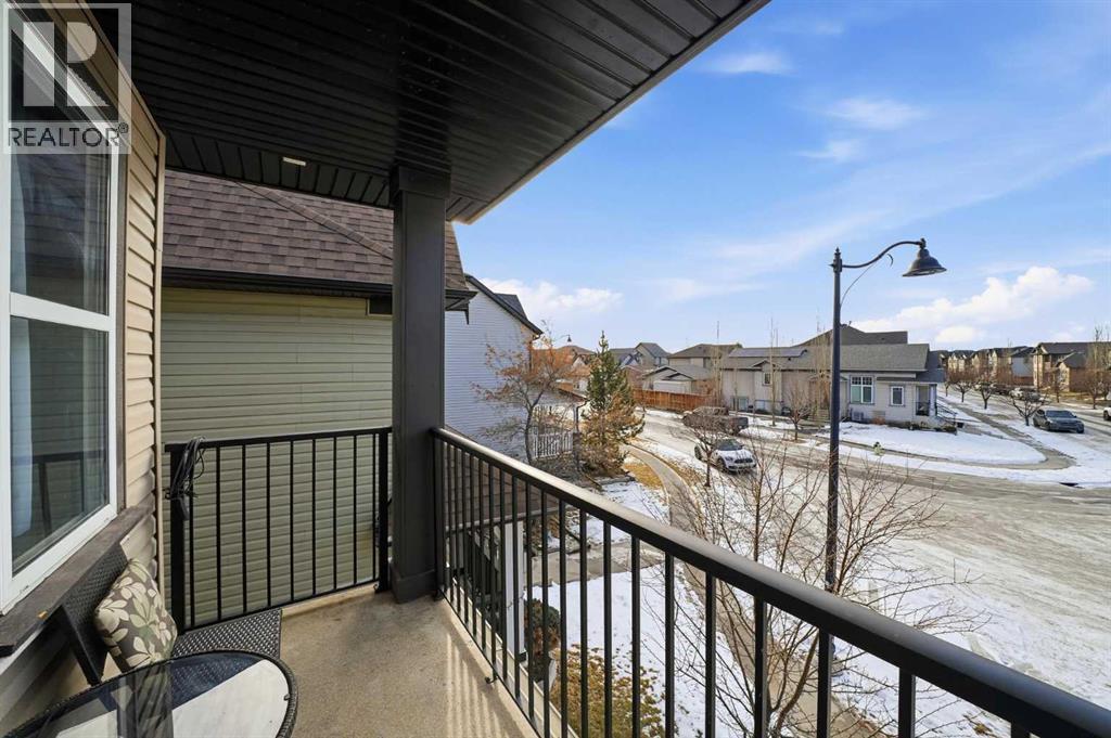 Bonus room deck - 65 Elgin Meadows Circle Se, Calgary, AB - Outdoor With Exterior