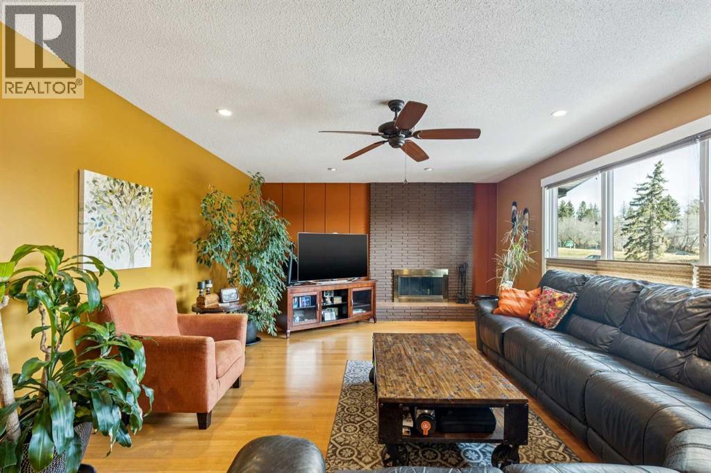 1507 Cayuga Drive Nw, Calgary, AB - Indoor Photo Showing Living Room With Fireplace