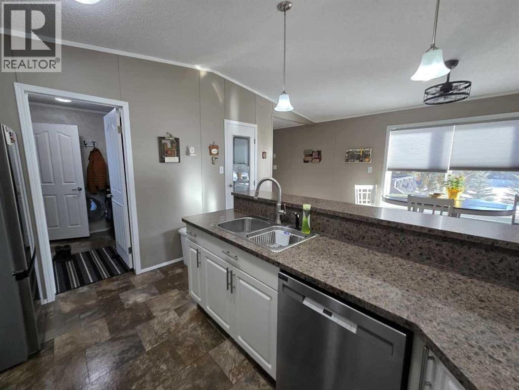 4916 49 Street, Botha, AB - Indoor Photo Showing Kitchen With Double Sink