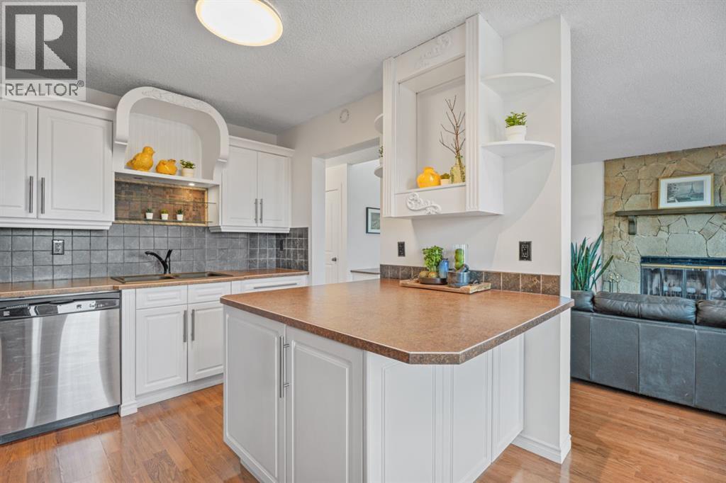 164 Beddington Circle Ne, Calgary, AB - Indoor Photo Showing Kitchen With Fireplace With Double Sink