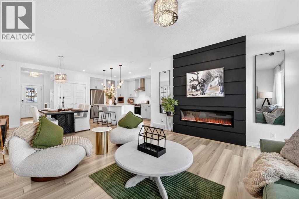 47 Walgrove Park Se, Calgary, AB - Indoor Photo Showing Living Room With Fireplace