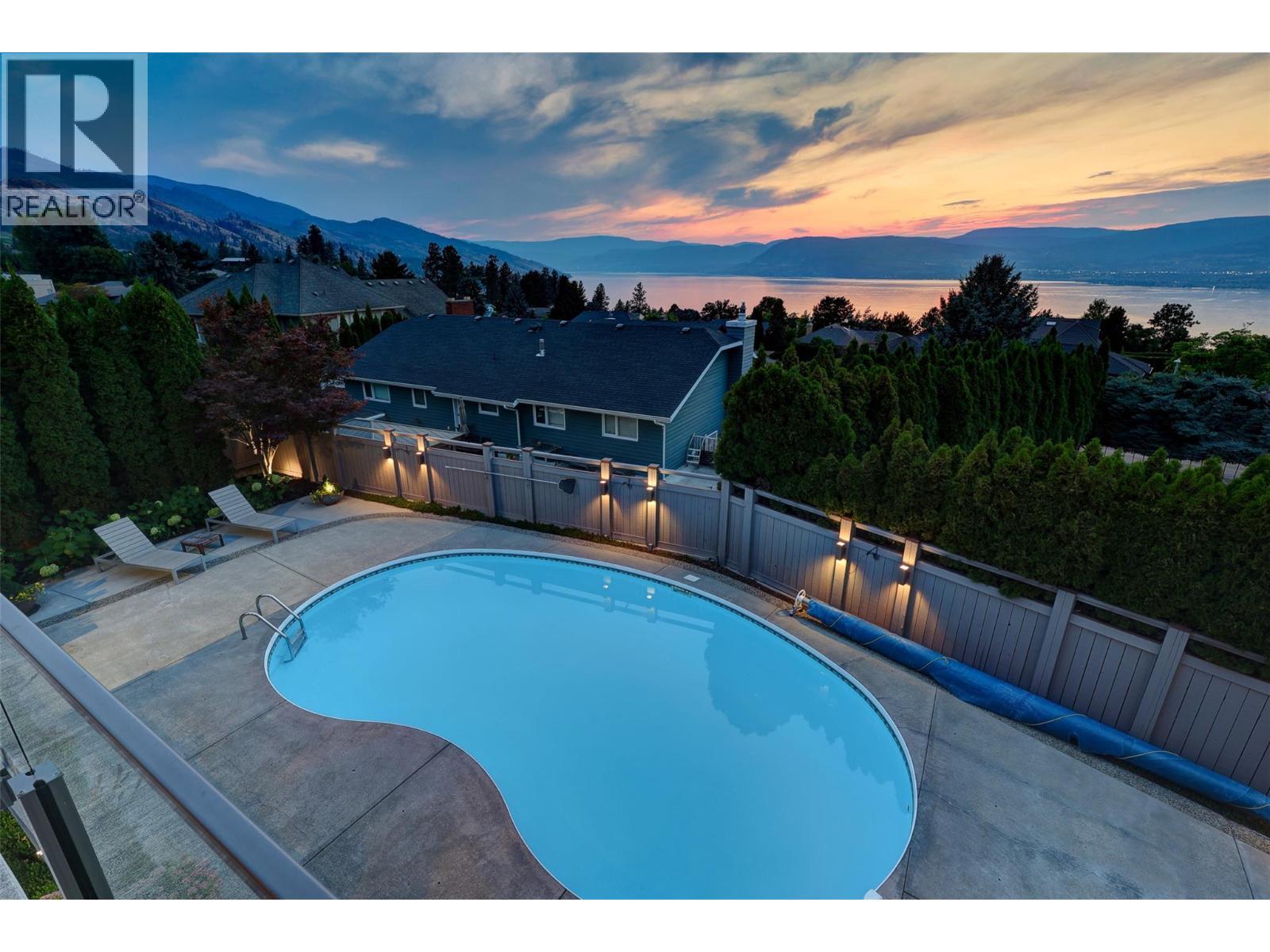 344 Raven Drive, Kelowna, BC - Outdoor With Body Of Water With In Ground Pool With View
