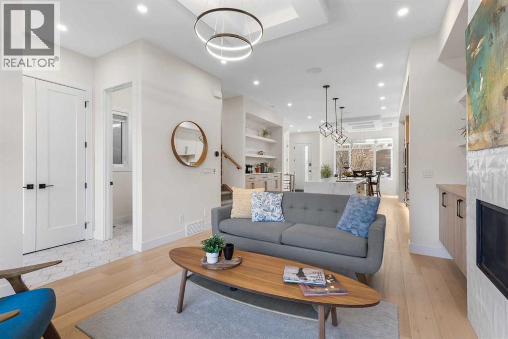 2520 Cochrane Road Nw, Calgary, AB - Indoor Photo Showing Living Room With Fireplace