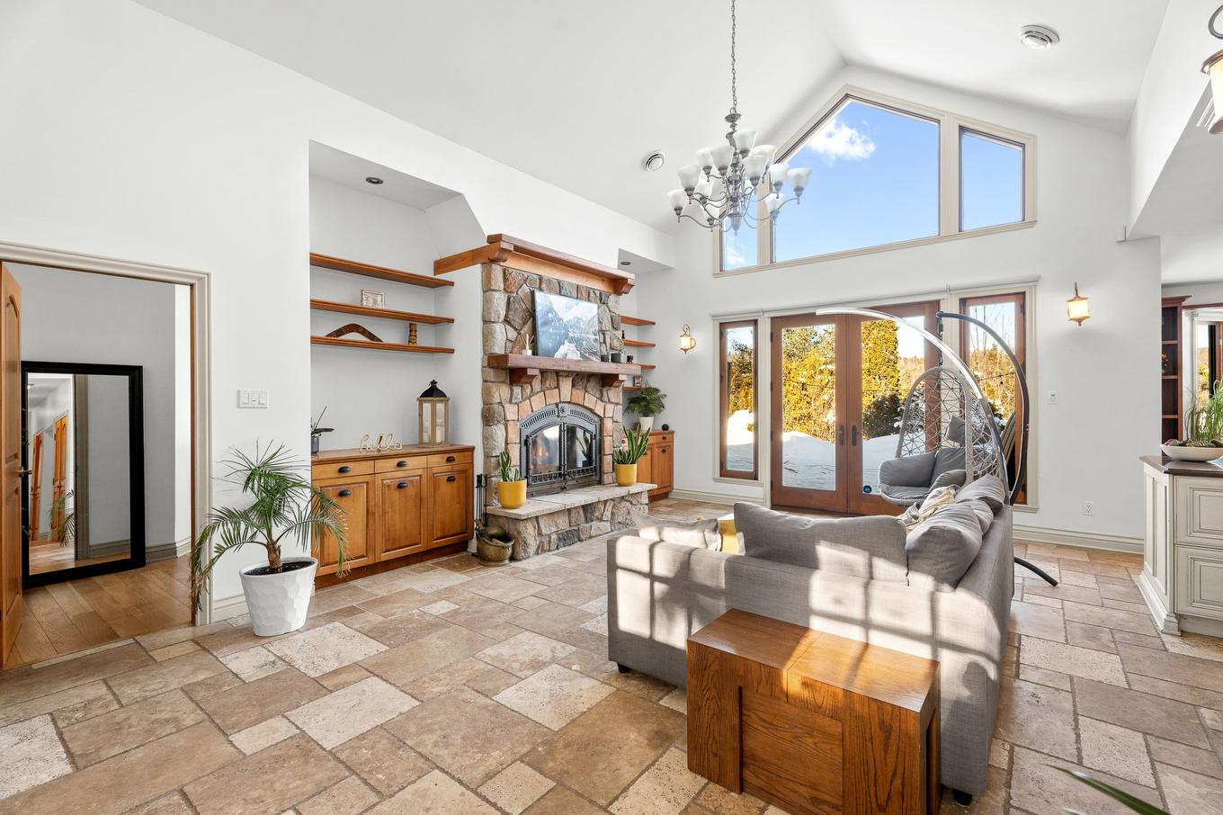 Living room - 2966 Rue Du Domaine-Du-Lac-Lucerne, Sainte-Adèle, QC - Indoor Photo Showing Other Room With Fireplace