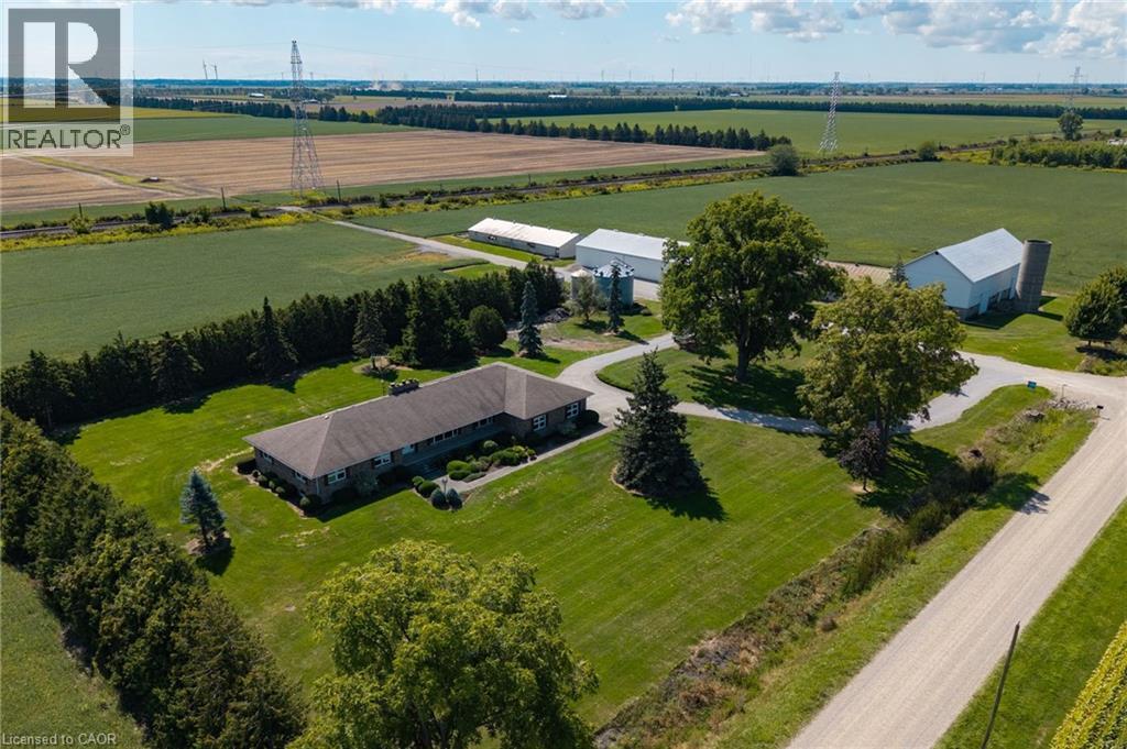 Aerial view of sparsely populated area with abundant farmland - 6828 Third Line, Chatham, ON