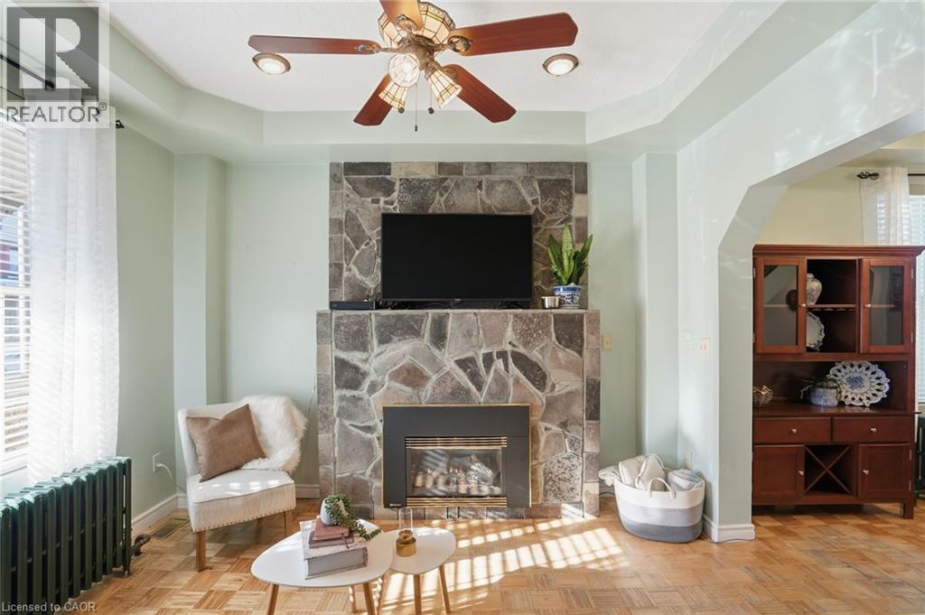 81 Simcoe Street E, Hamilton, ON - Indoor Photo Showing Living Room With Fireplace