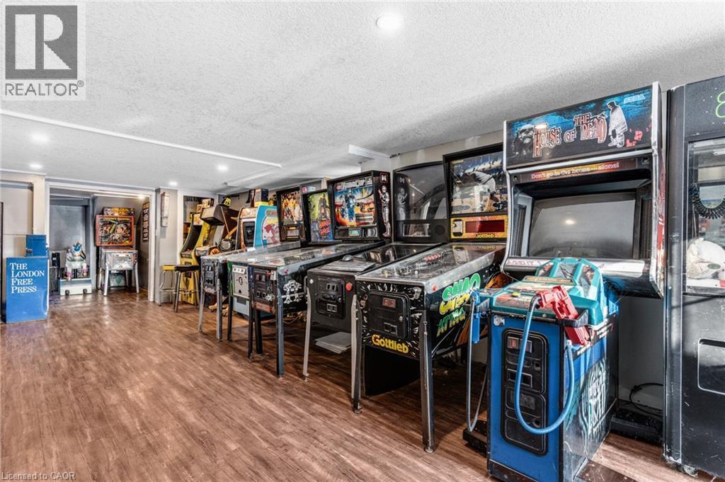 Rec room featuring a textured ceiling and recessed lighting - 136 Limpert Avenue, Cambridge, ON - Indoor Photo Showing Other Room
