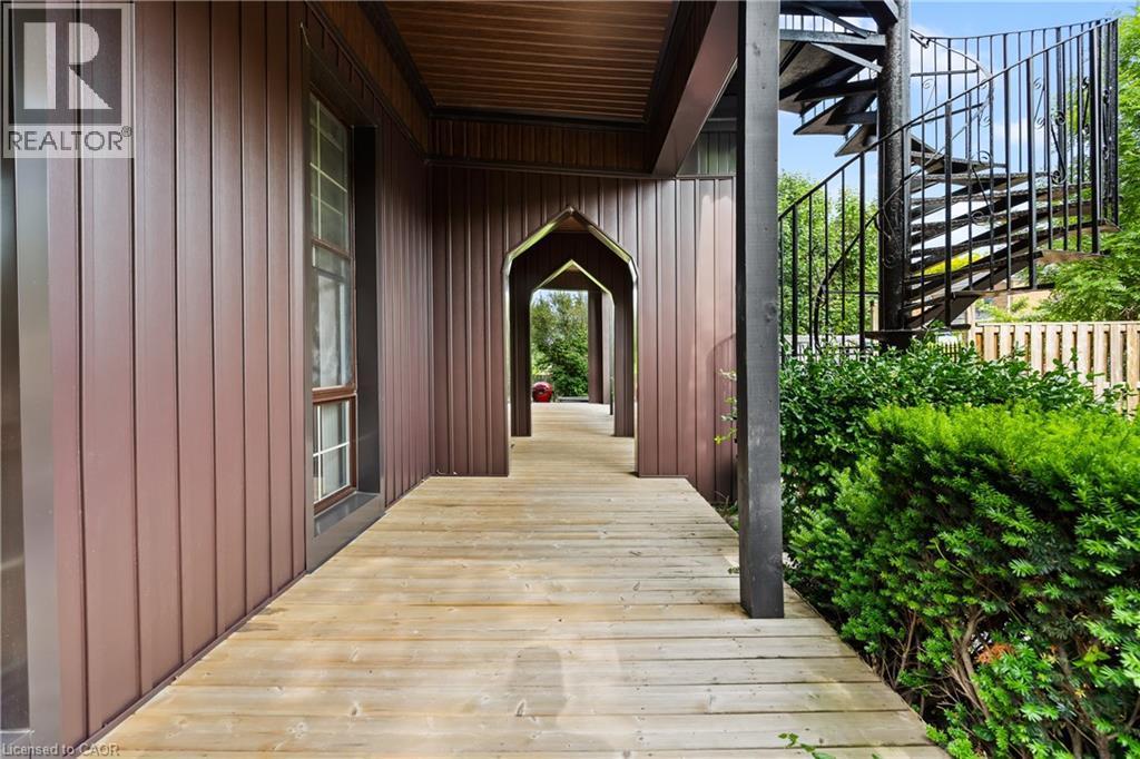Wooden deck with stairway - 5368 Menzie Street, Niagara Falls, ON - Outdoor With Exterior