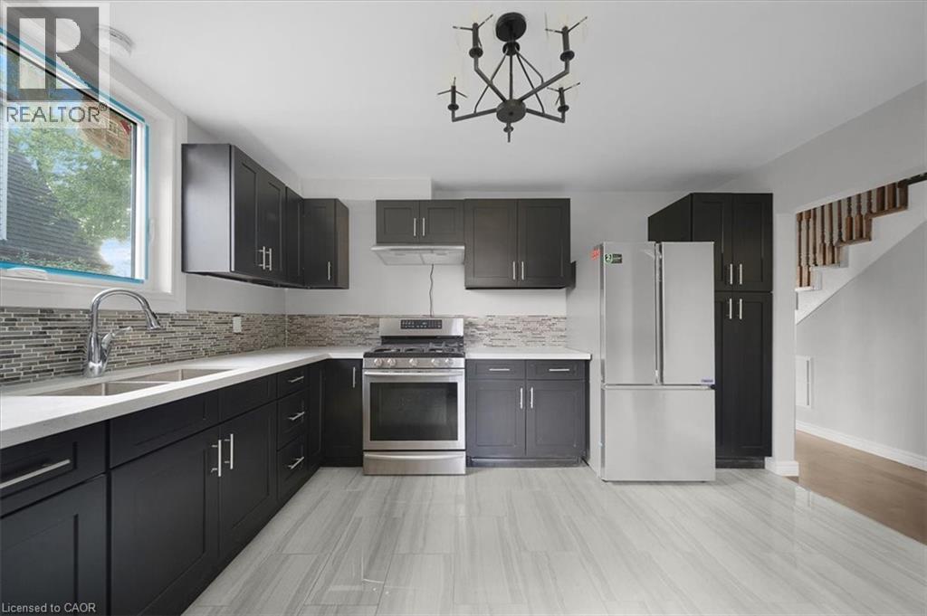 687 Upper James Street, Hamilton, ON - Indoor Photo Showing Kitchen With Double Sink