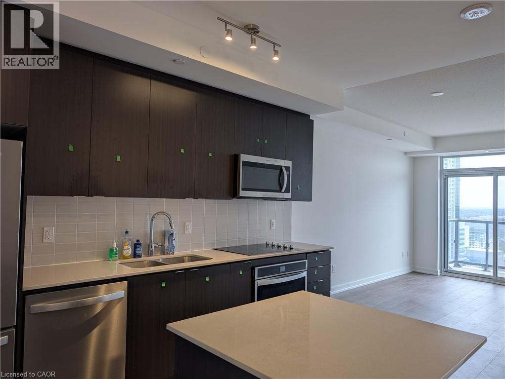55 Duke Street W Unit# 2106, Kitchener, ON - Indoor Photo Showing Kitchen With Double Sink