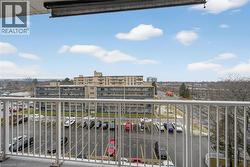 Sunset view from balcony with awning -