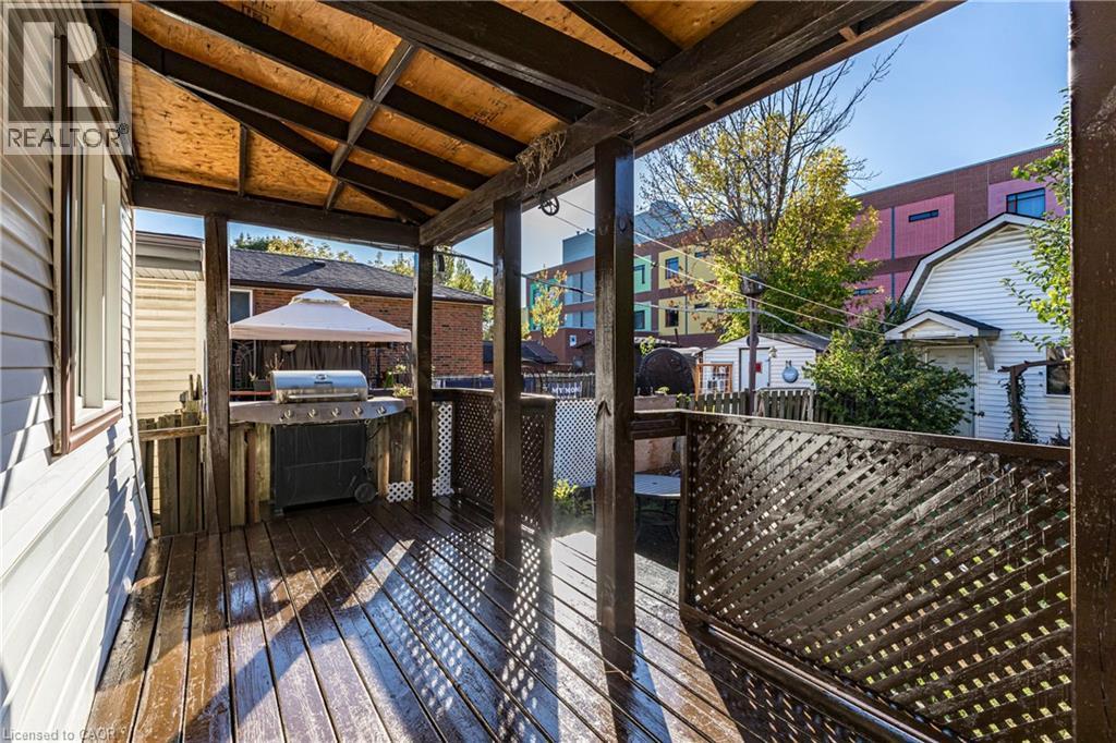 Wooden deck with grilling area - 23 Frederick Avenue, Hamilton, ON - Outdoor With Deck Patio Veranda With Exterior
