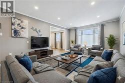 Virtually staged living room. -