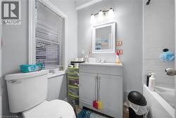 Bathroom with vanity and shower combination -