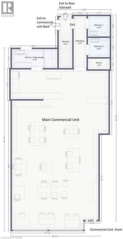 C1 Commercial Unit - Drawing for information purposes only Measurments Approximate - 237 James Street N, Hamilton, ON