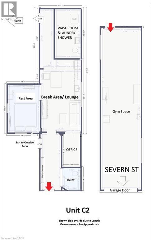 C2 Commercial Unit - Drawing for information purposes only Measurments Approximate - 237 James Street N, Hamilton, ON