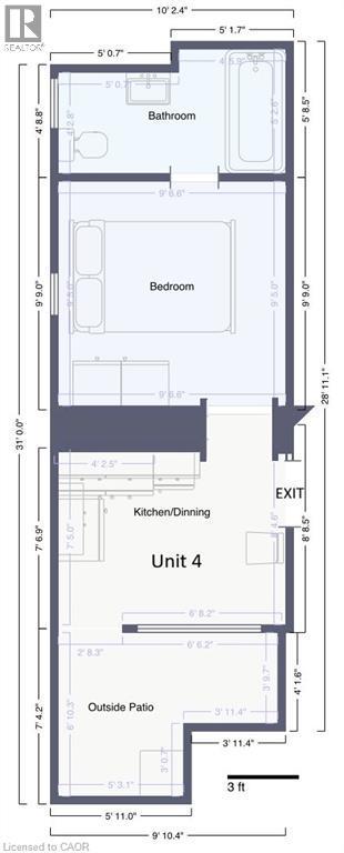 Unit 4 Drawing for information purposes only Measurments Approximate - 237 James Street N, Hamilton, ON