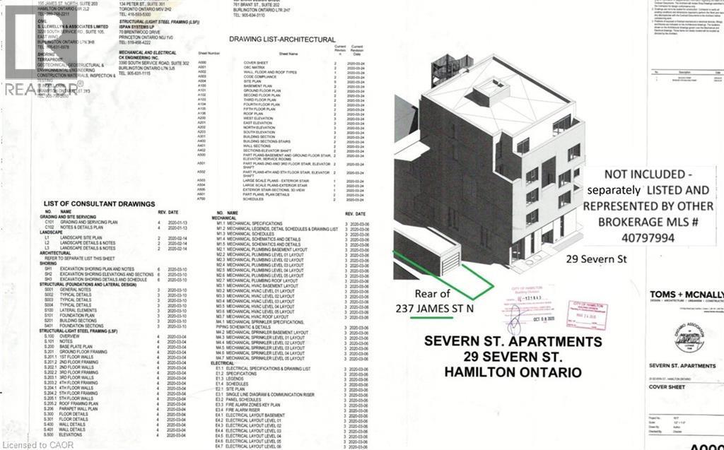 Conceptual Drawing of building next to 237 James st N - Not included in sale of 237 james st n . - 237 James Street N, Hamilton, ON