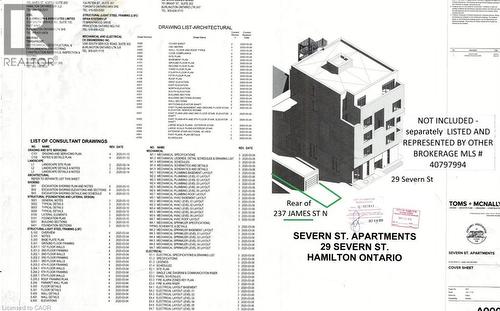 Conceptual Drawing of building next to 237 James st N - Not included in sale of 237 james st n . - 237 James Street N, Hamilton, ON 