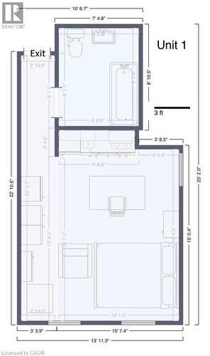 Unit 1 -Drawing for information purposes only Measurments Approximate - 237 James Street N, Hamilton, ON 