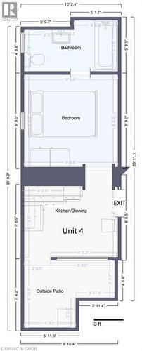 Unit 4 Drawing for information purposes only Measurments Approximate - 237 James Street N, Hamilton, ON 
