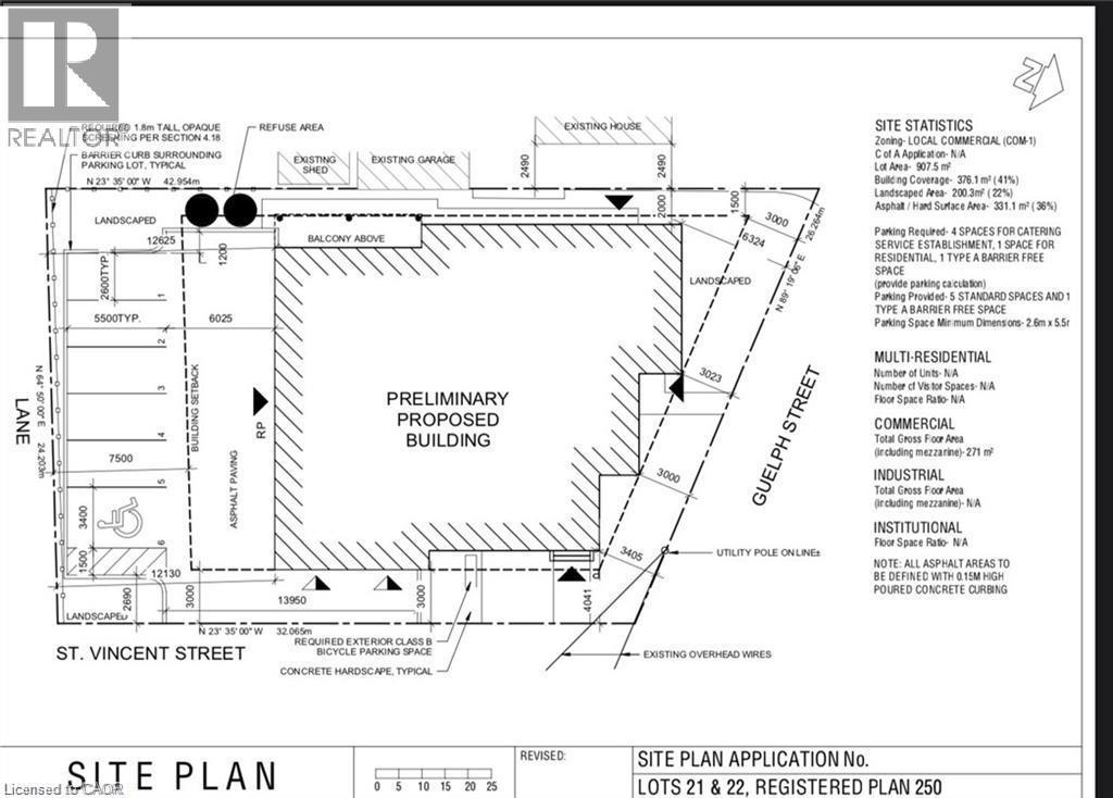 Survey map / technical document - 671 Guelph Street, Kitchener, ON