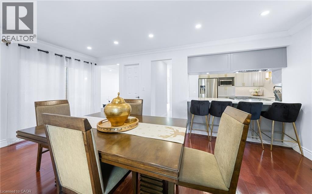 walk out to the back yard from the family/dining room - 46 Novoco Drive, Hamilton, ON - Indoor Photo Showing Dining Room