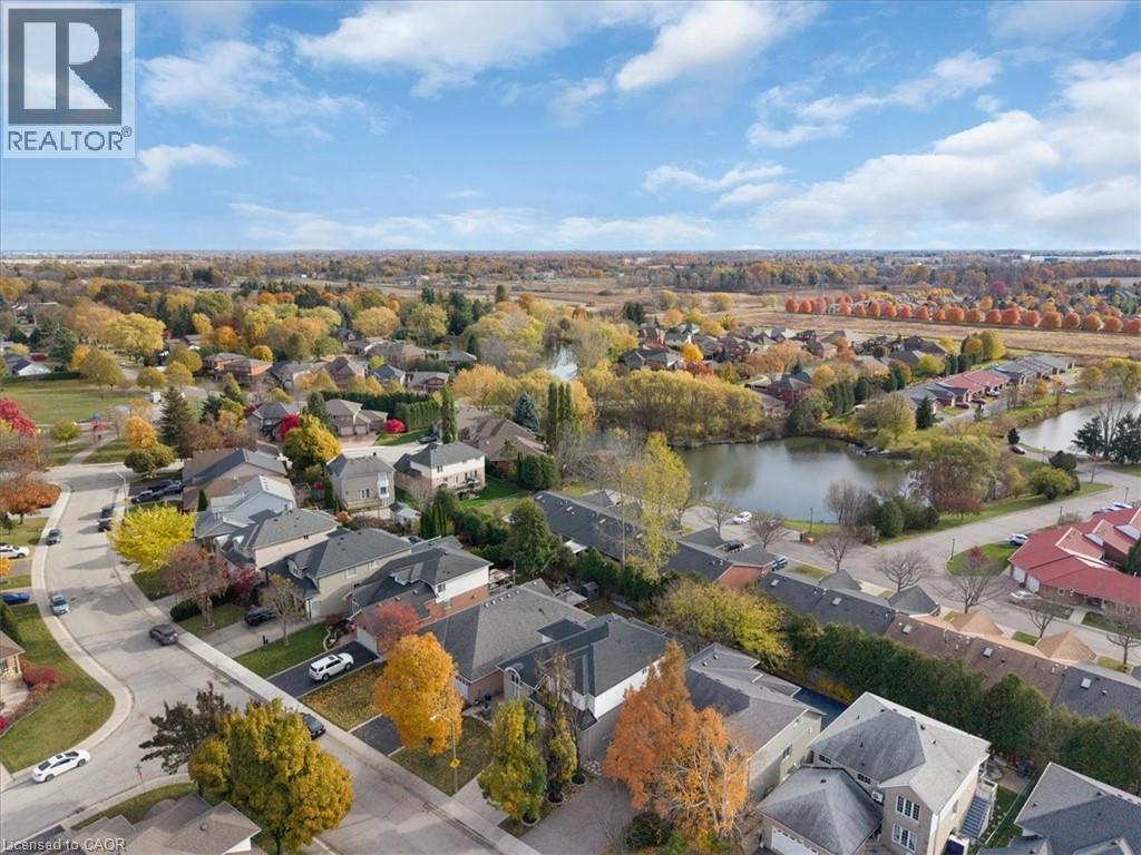 Aerial perspective of suburban area with a large body of water - 90 Westlawn Drive, Hamilton, ON - Outdoor With View