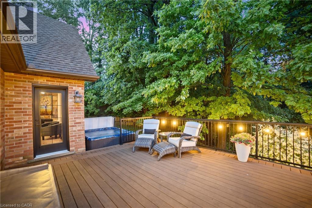 Door in photo is the door off the primary bedroom to access the deck and hot tub - 515 Hamilton Drive, Ancaster, ON - Outdoor With Deck Patio Veranda With Exterior