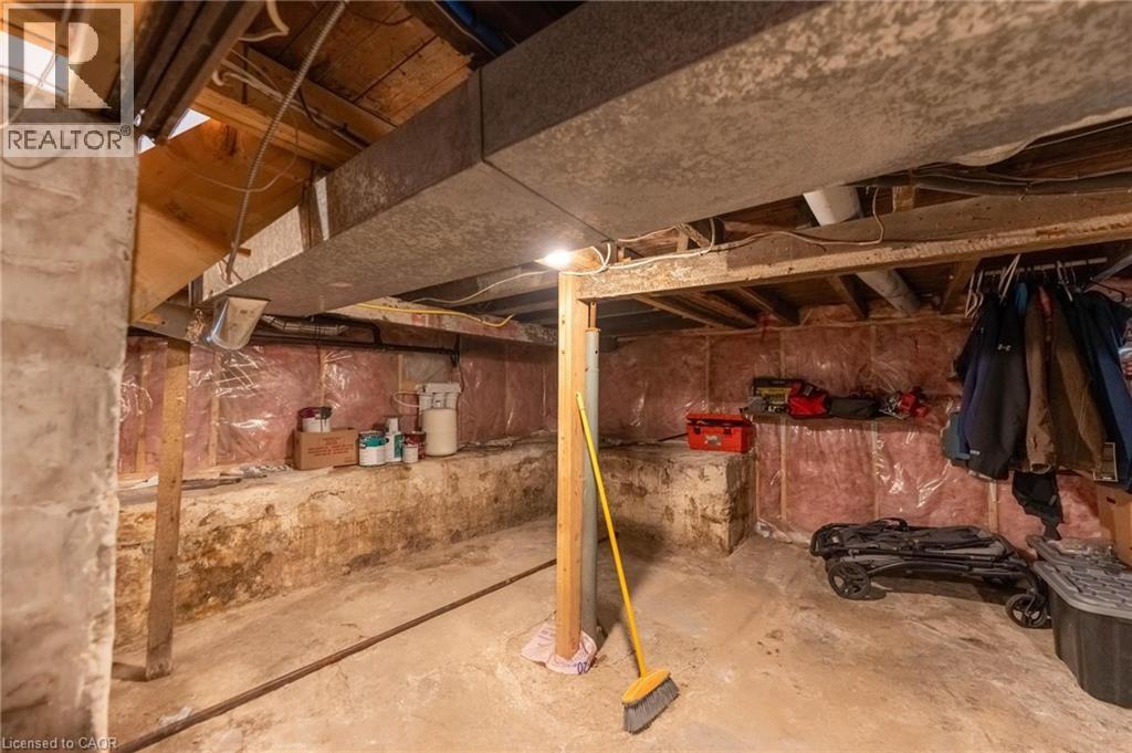 View of unfinished basement - 140 Royal Avenue, Hamilton, ON - Indoor Photo Showing Basement