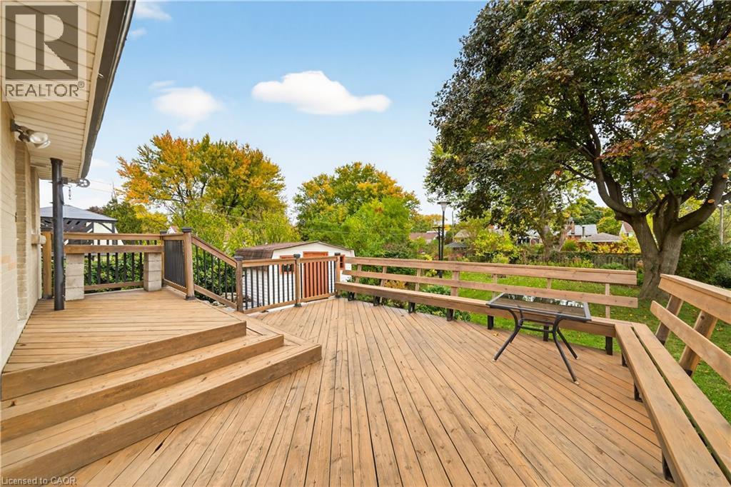 View of wooden deck - 421 East 36Th Street, Hamilton, ON - Outdoor With Deck Patio Veranda With Exterior