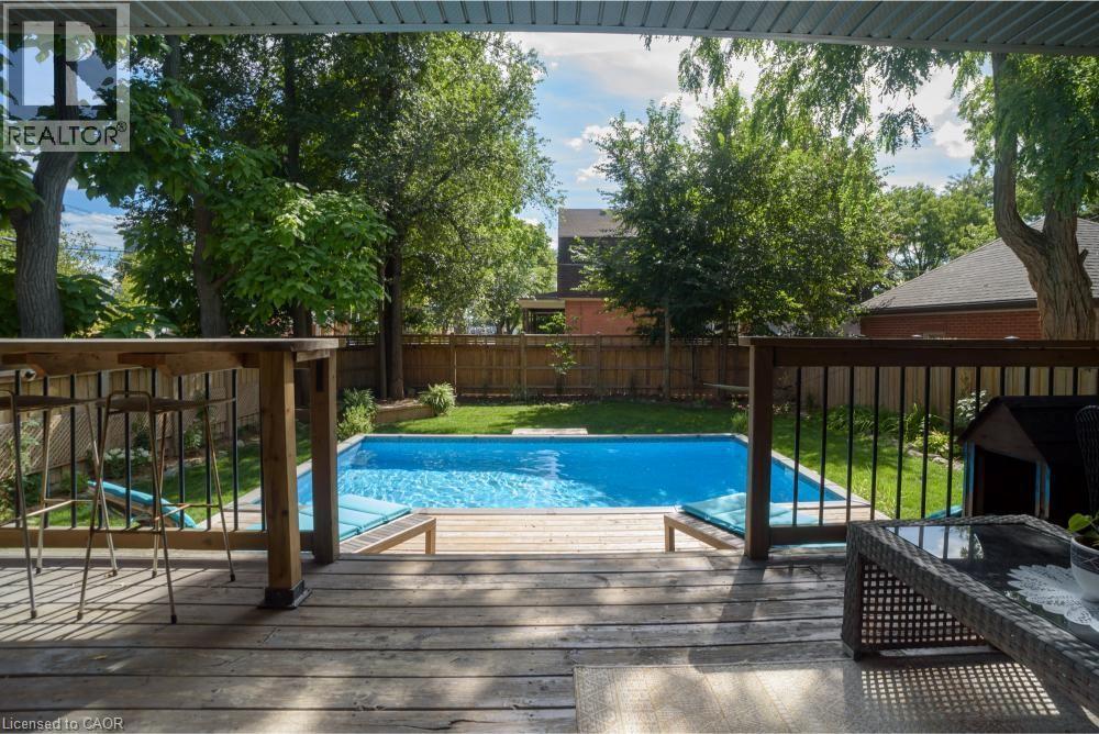 232 Mountain Park Avenue, Hamilton, ON - Outdoor With Above Ground Pool With Deck Patio Veranda