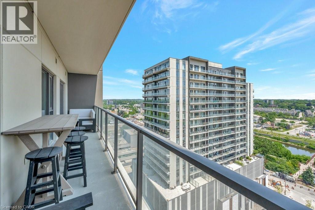 Balcony featuring a water view and a city view - 15 Glebe Street Unit# 1511, Cambridge, ON - Outdoor With Balcony