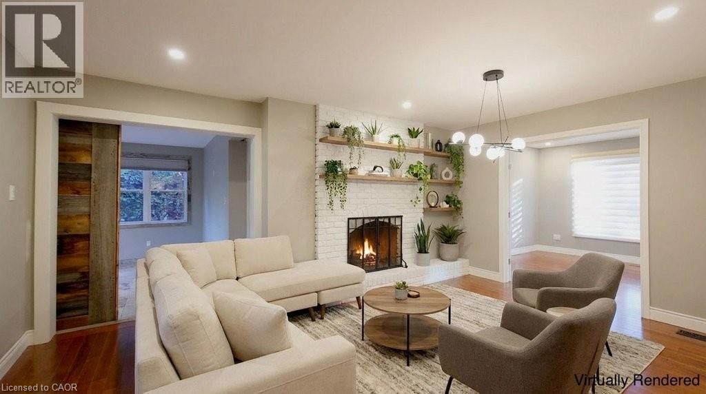 4240 Dunvegan Road, Burlington, ON - Indoor Photo Showing Living Room With Fireplace