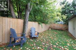 View of fenced backyard -