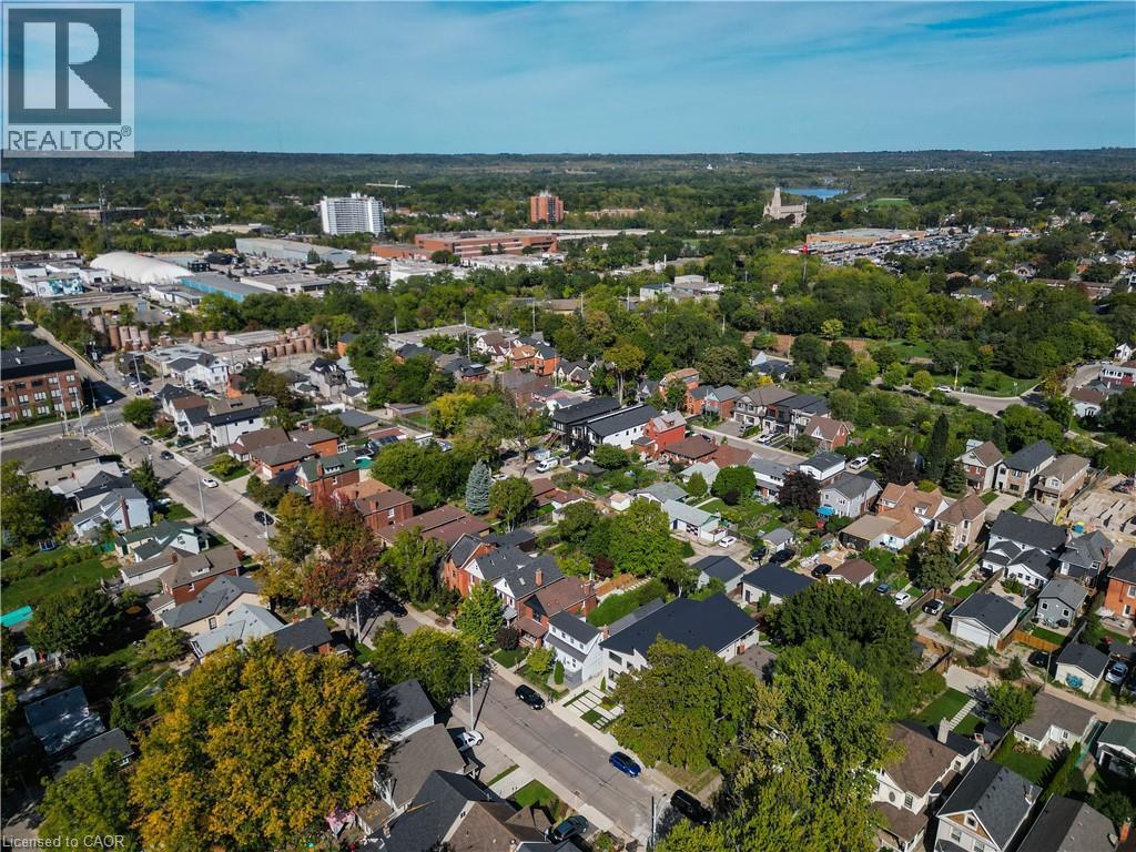 Aerial view of property's location with nearby suburban area - 58 Chatham Street, Hamilton, ON - Outdoor With View