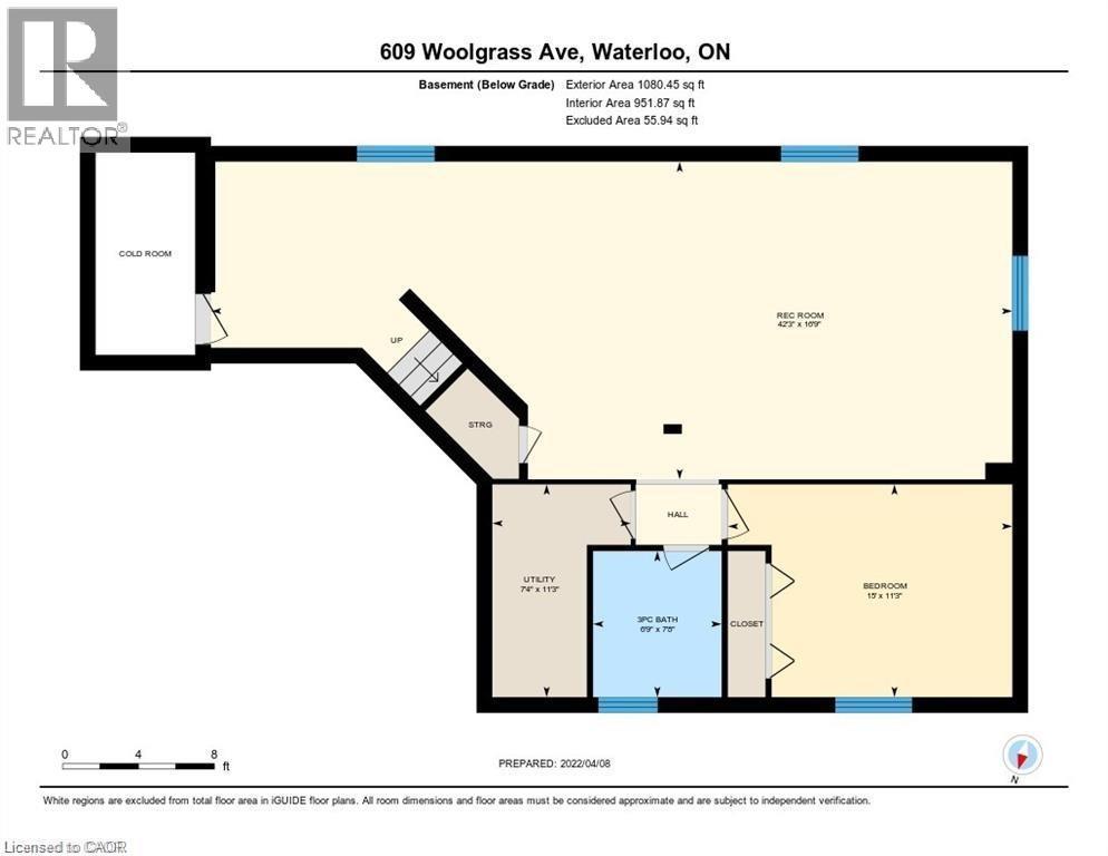 View of basement floor plan - 609 Woolgrass Avenue, Waterloo, ON - Other