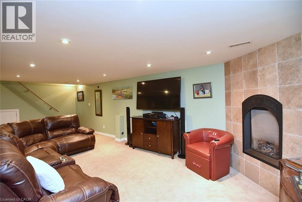 65 Rolston Drive, Hamilton, ON - Indoor Photo Showing Living Room With Fireplace